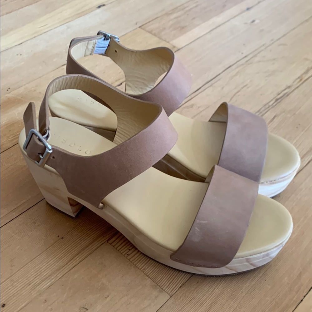 Nisolo Almond All-Day Open Toe Clog size 8 NWOB